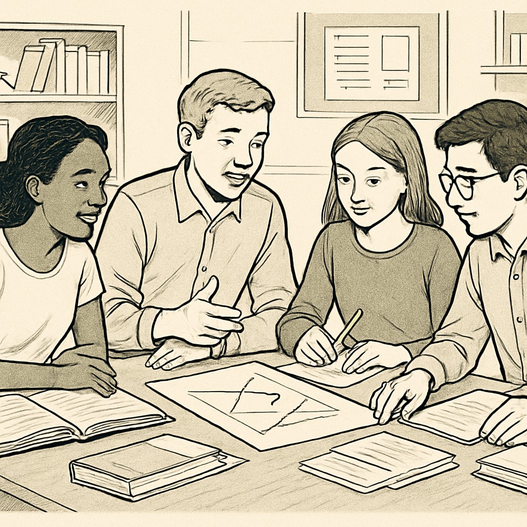 Group project illustrating teamwork and problem-solving skills in education.