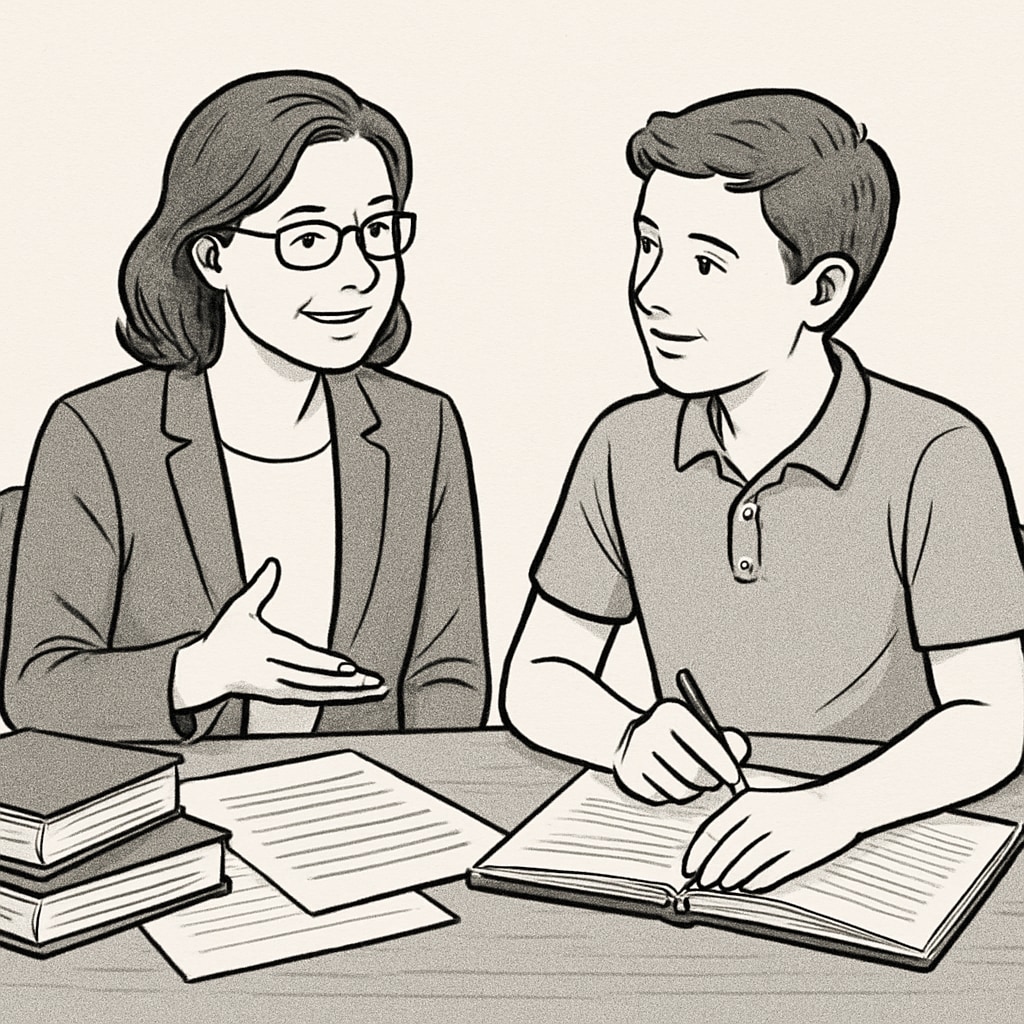 Teacher helping a student with high school credit recovery plans.