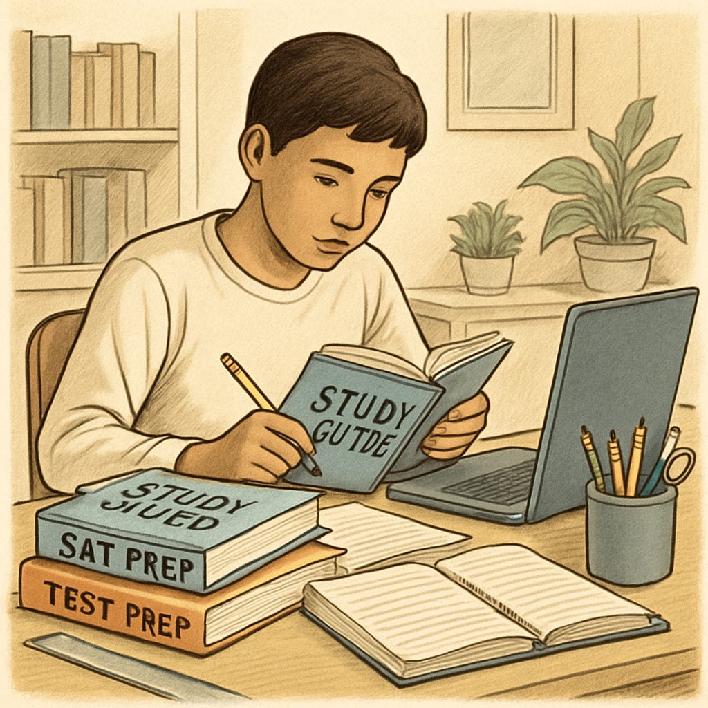 Student preparing for standardized tests for U.S. master’s applications.