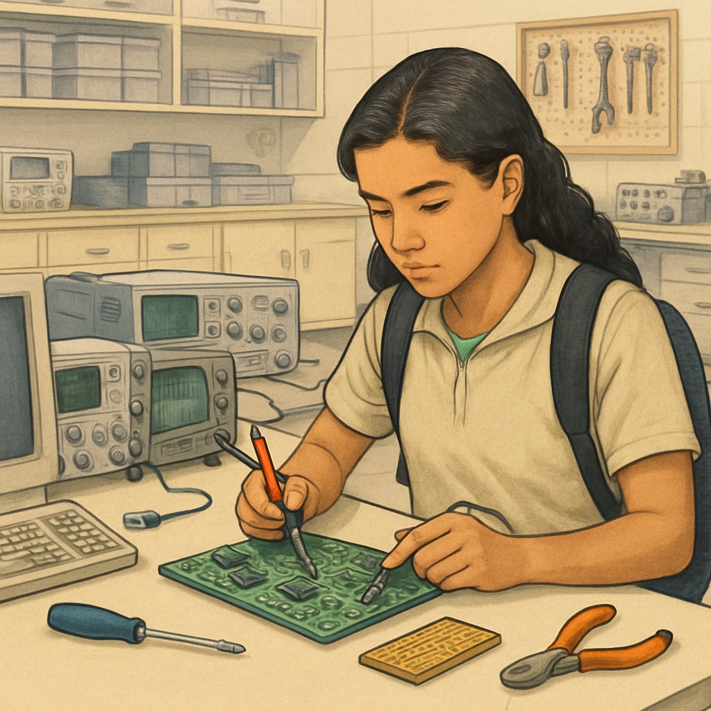 Student participating in a dual-enrollment vocational program.