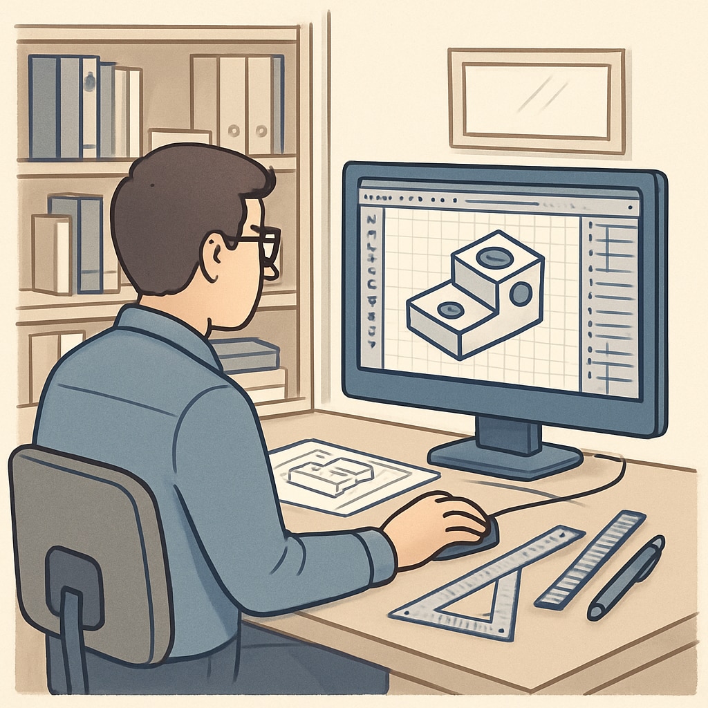 Design engineer using CAD software, representing practical skills gained through MEng programs.