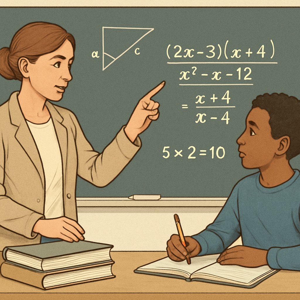 Teacher helping student solve a math problem to build resilience.