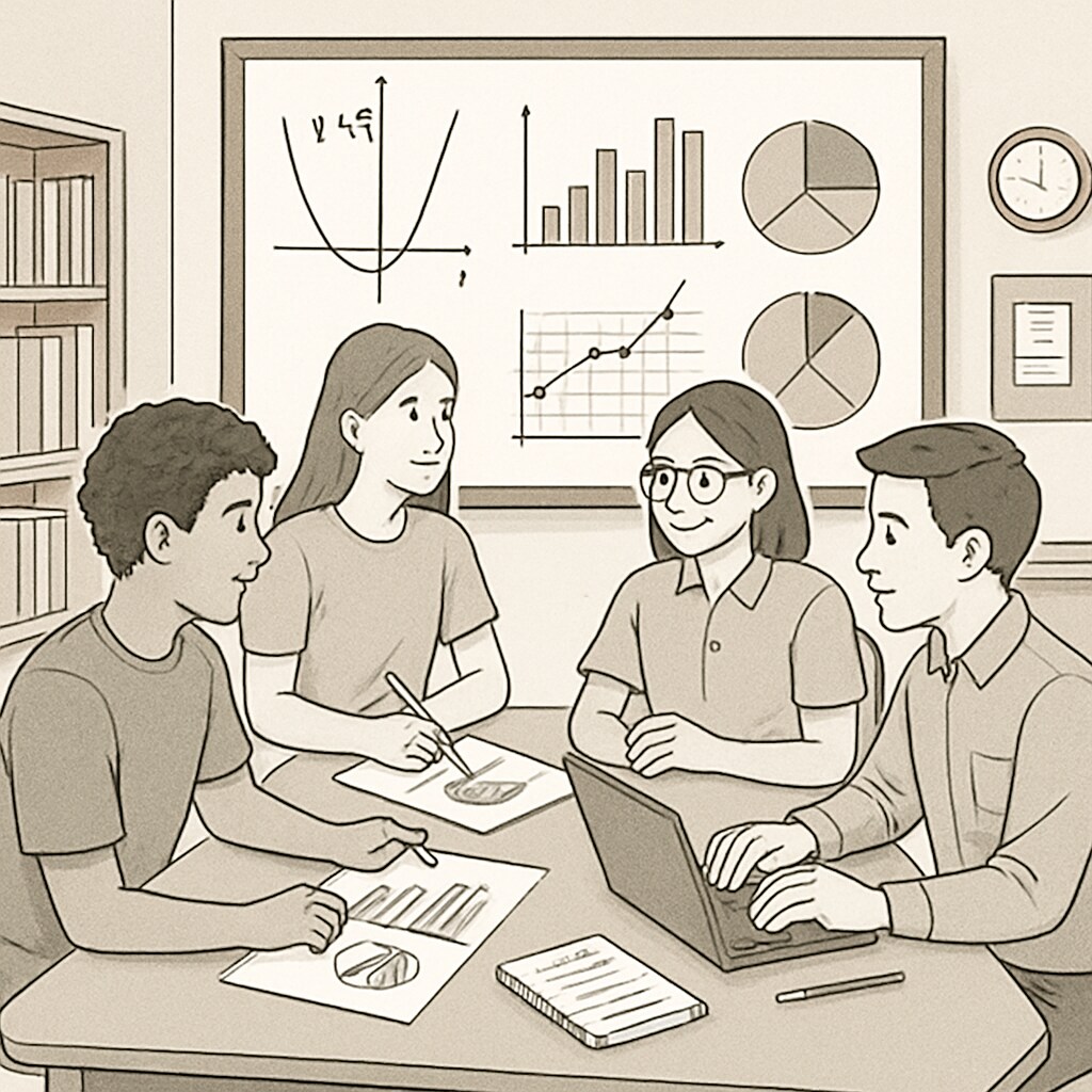Collaborative student project involving mathematical data analysis.