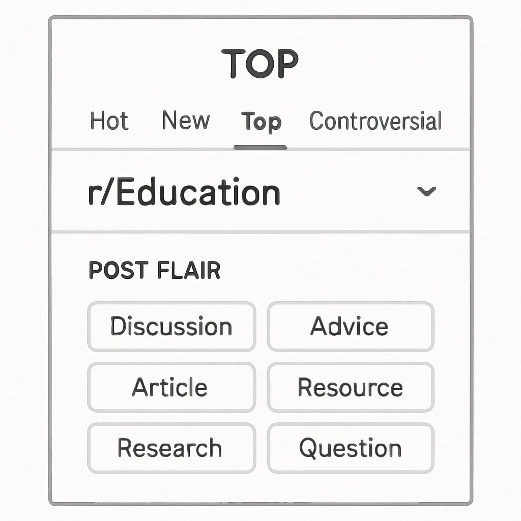 A screen capture showing the Reddit sorting options and post flair categories for better subreddit navigation.