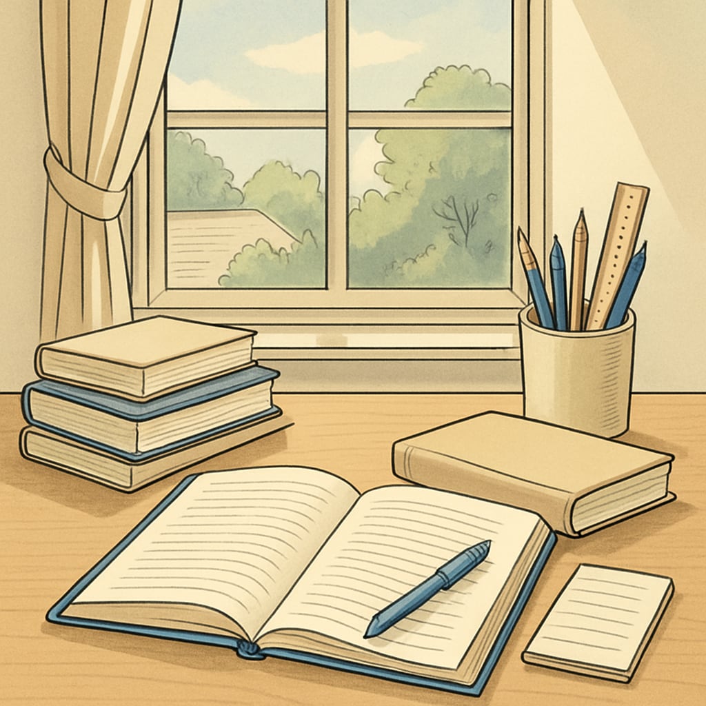 A calm study space to reduce exam anxiety while preparing for the OAE.