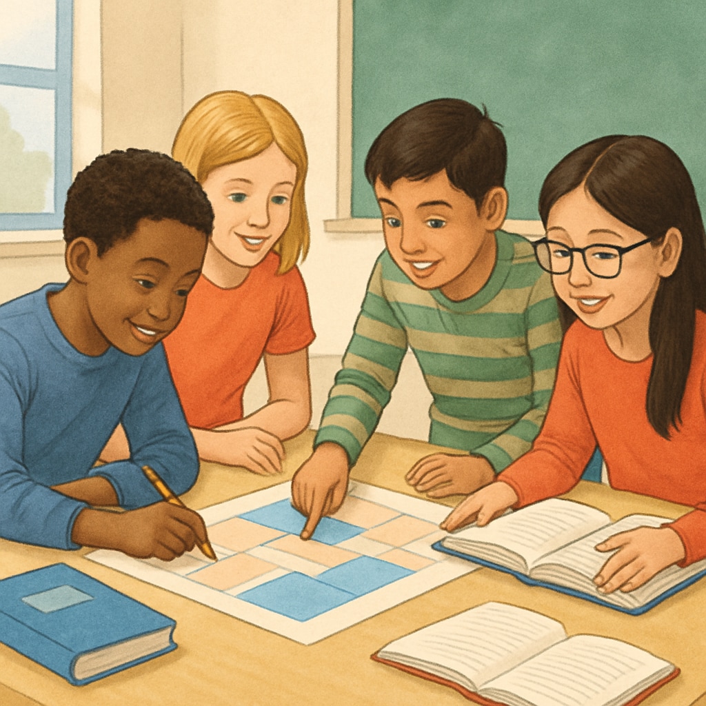 Students collaborating on a project in an inclusive classroom setting.