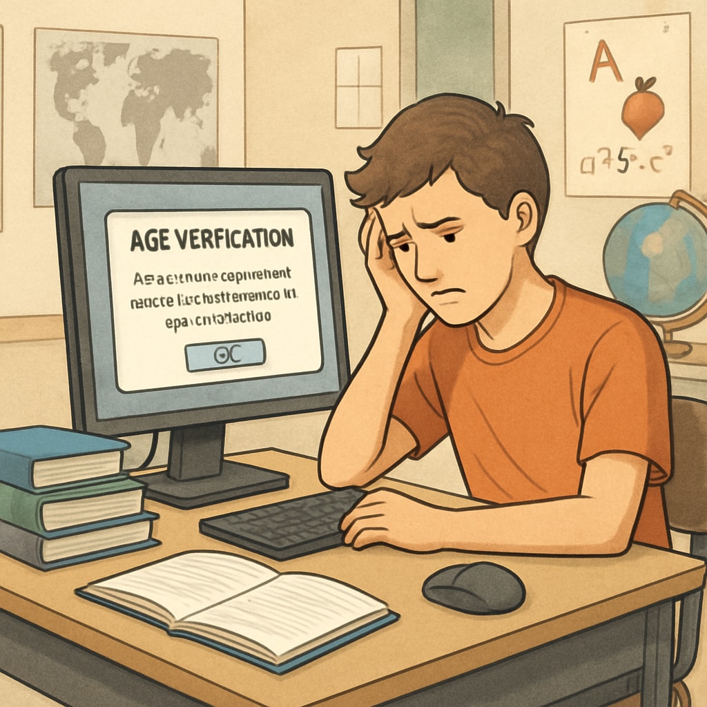 Student facing age verification challenges while accessing educational content