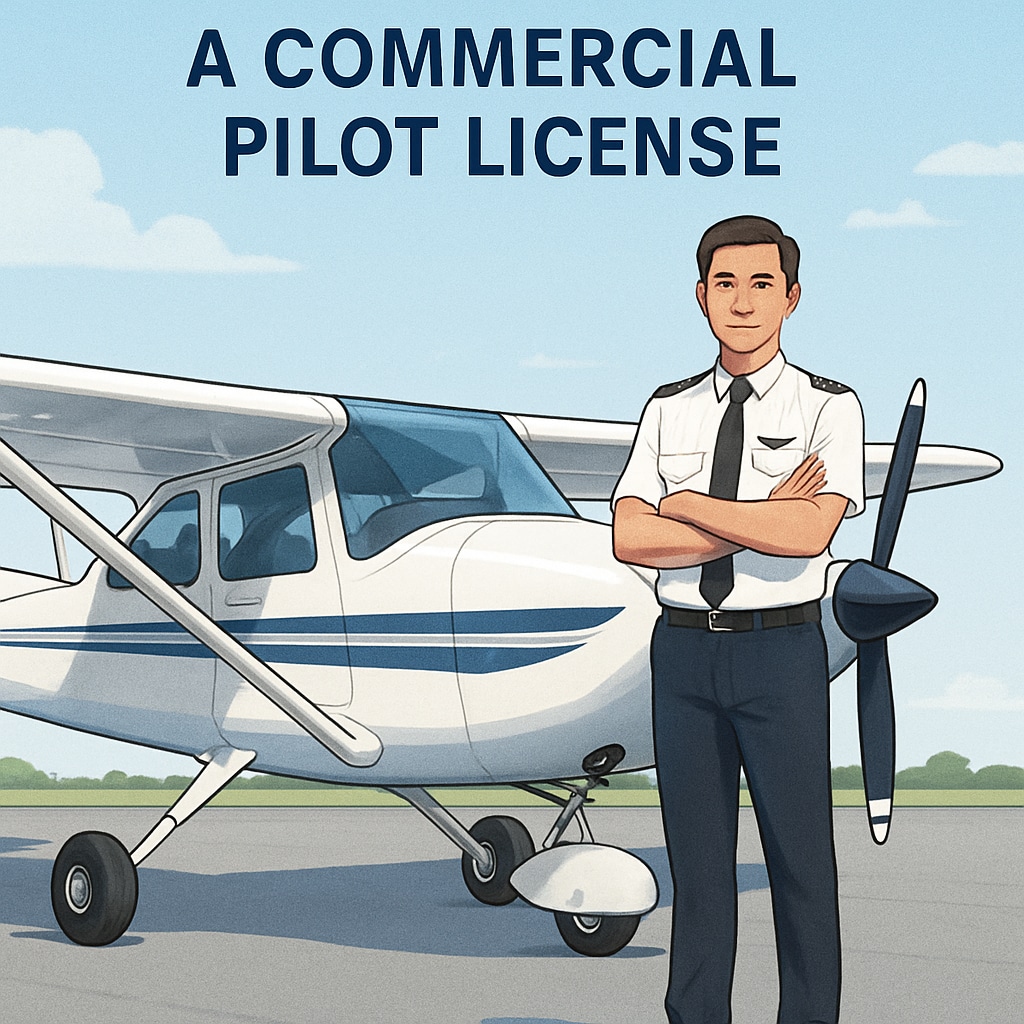A pilot candidate standing next to a small aircraft, symbolizing the journey toward earning a CPL through funding support. Aspiring pilot next to aircraft for CPL training