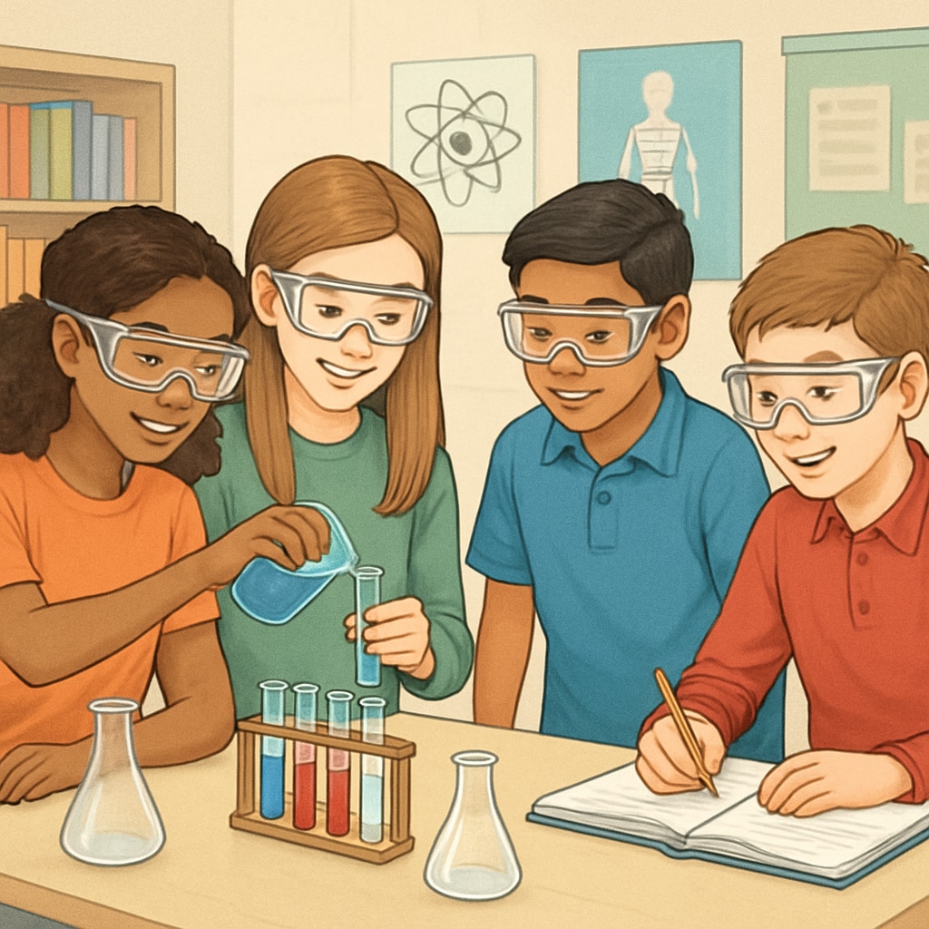 Students conducting a science experiment, reflecting OpenSciEd’s interactive approach.