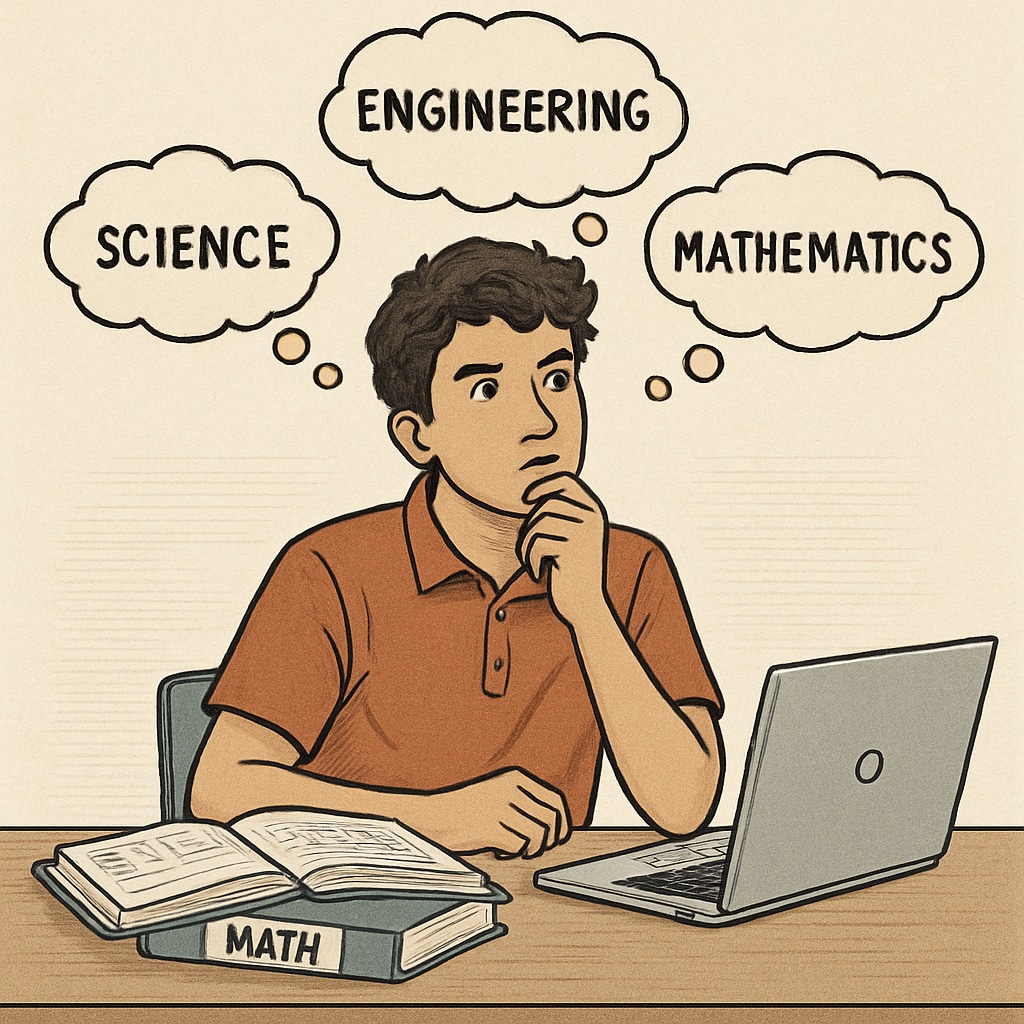 High school student choosing a college major with math and science focus.