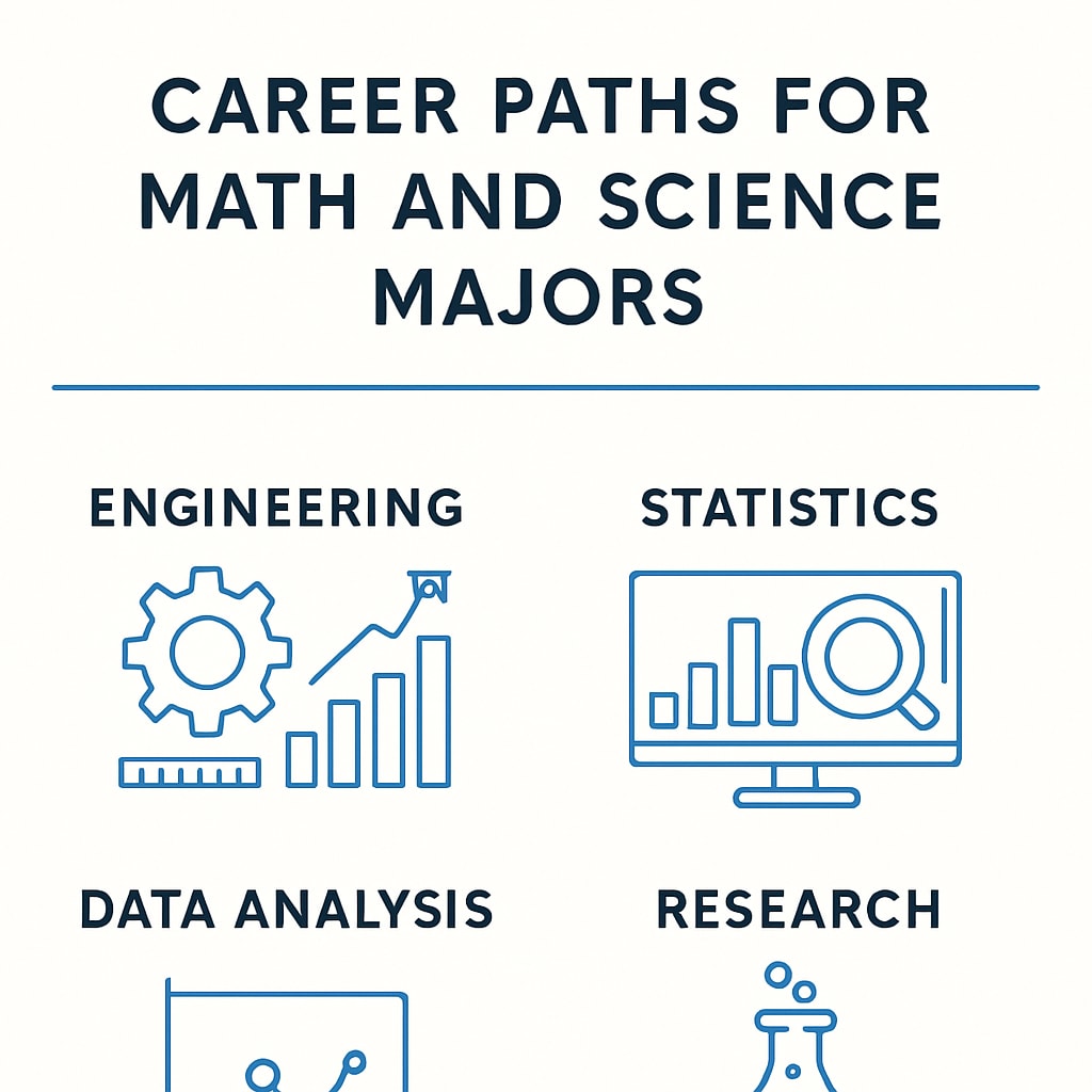 Career paths for math and science majors infographic.