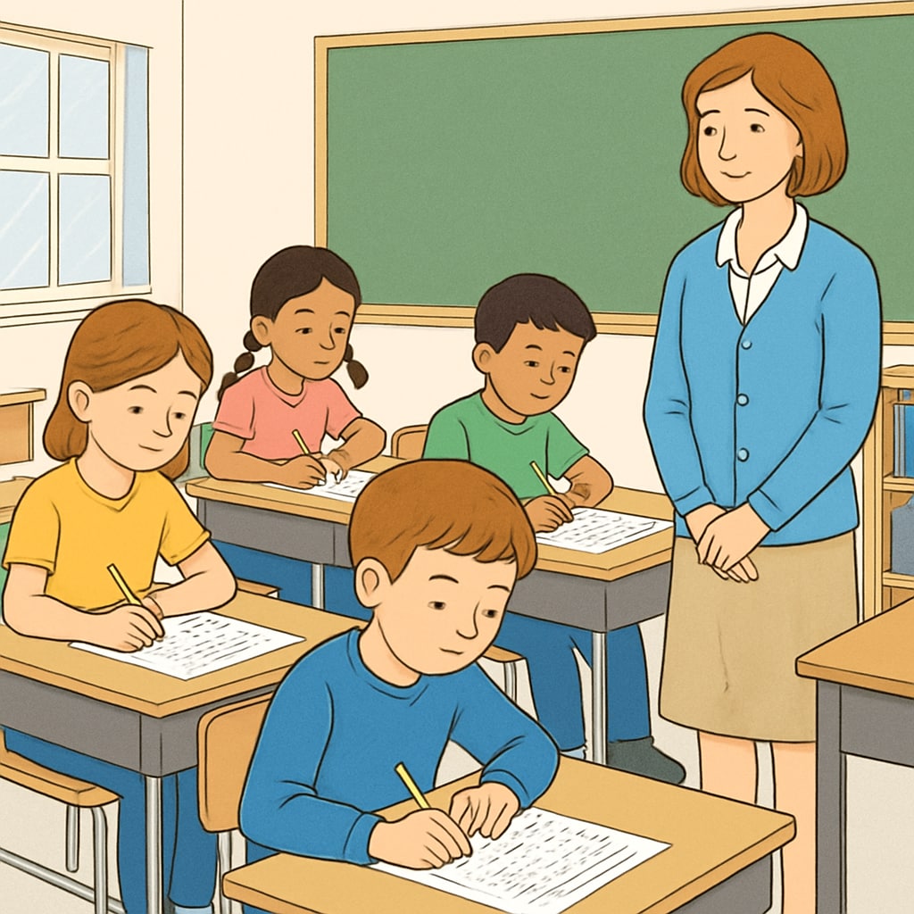 Gifted children taking a standardized test as part of talent evaluation.
