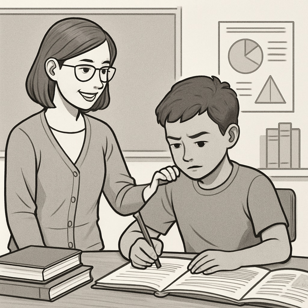 A teacher encouraging a student, showing the balance of rigor and care in education.