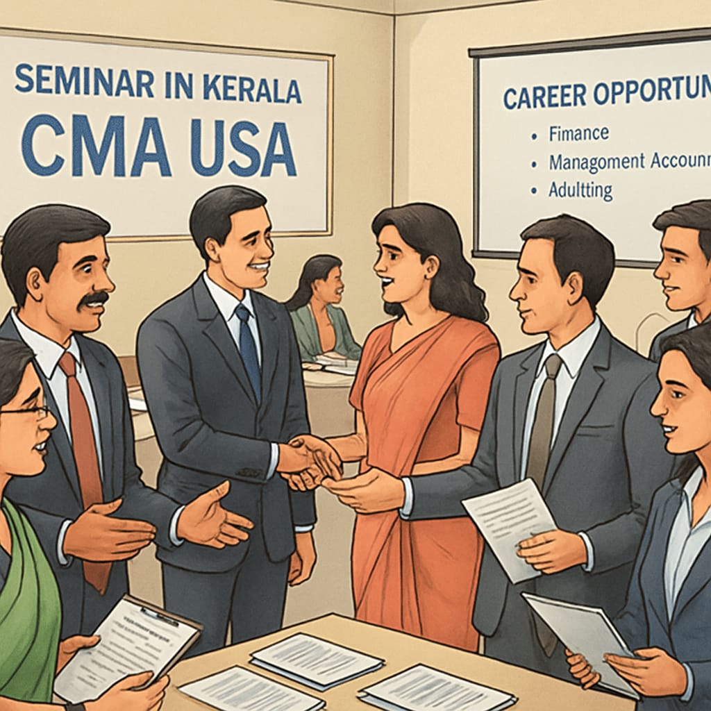 CMA USA seminar in Kerala, highlighting networking benefits for career growth.
