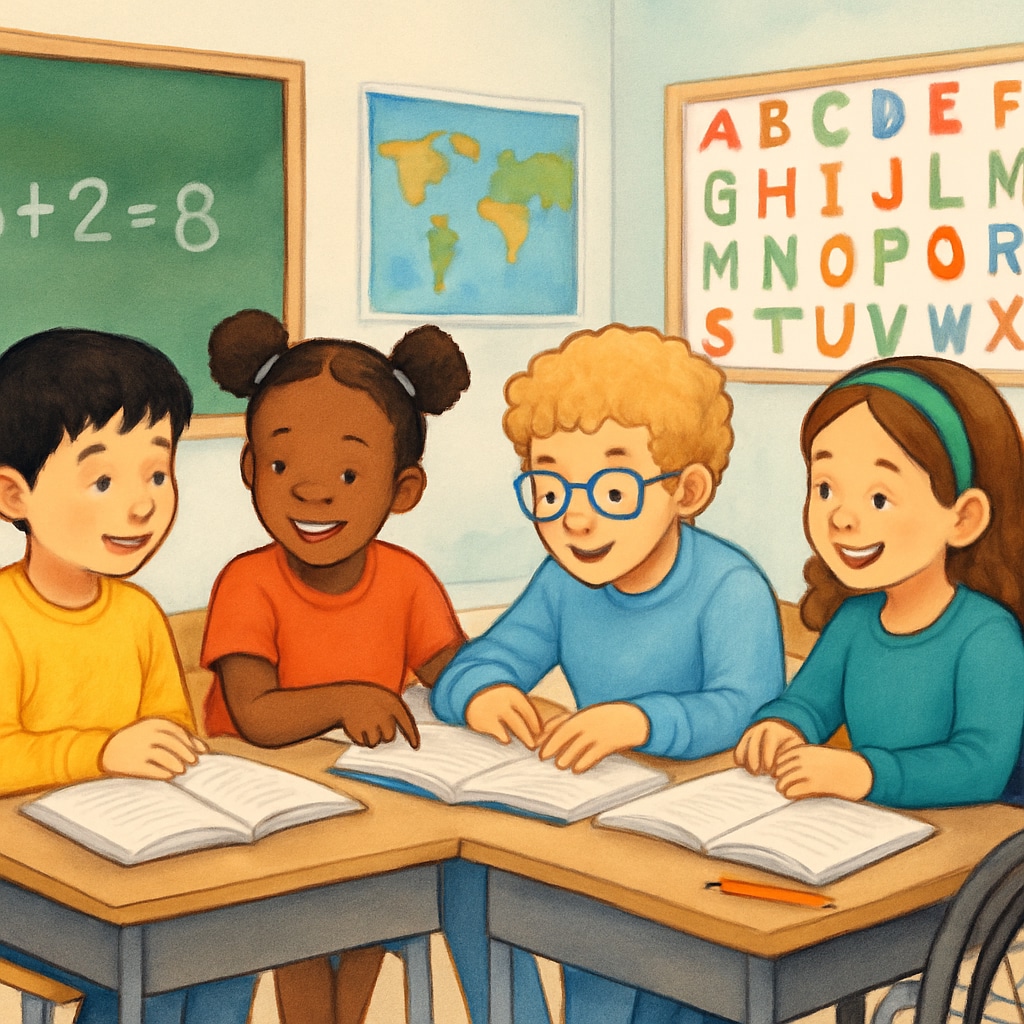A group of students in a K-12 classroom, symbolizing inclusivity and diversity. K-12 students in an inclusive learning environment, representing transgender support.