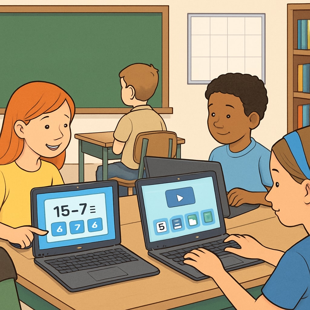 Classroom featuring Chromebooks and EdTech tools, highlighting efficiency in education.