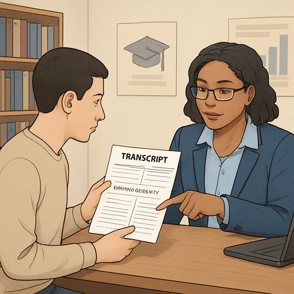 High school credits recovery planning session between a student and a counselor.