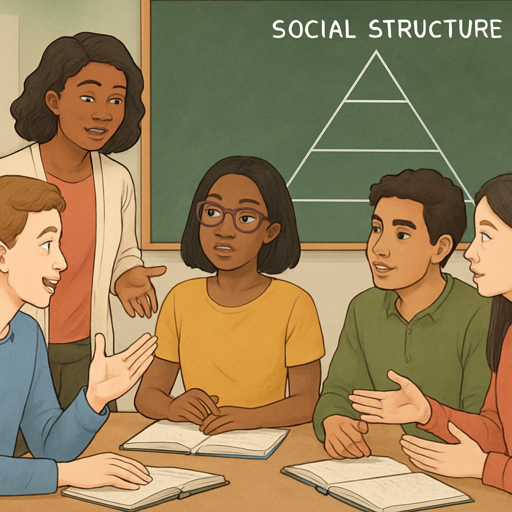 A classroom discussion about social structures in education.