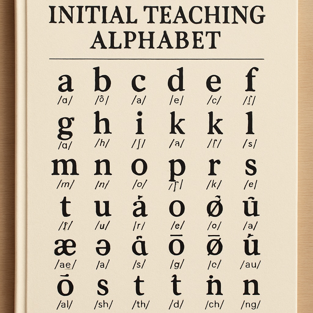 A close-up of an ITA textbook showing its unique 44-character phonetic alphabet. ITA textbook image showing a phonetic alphabet used in the 1970s educational method.