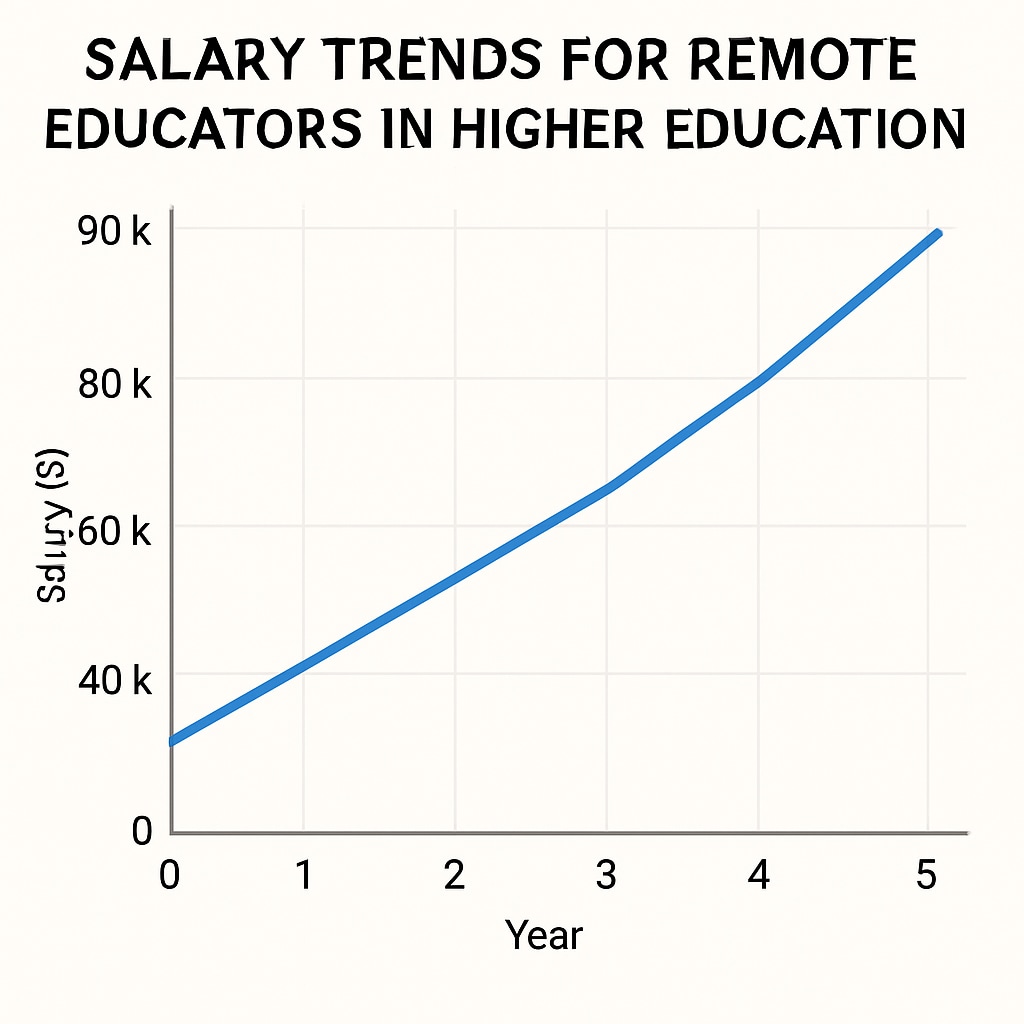A graph showing salary trends for remote educators in higher education over the past five years Salary trends for remote educators in higher education
