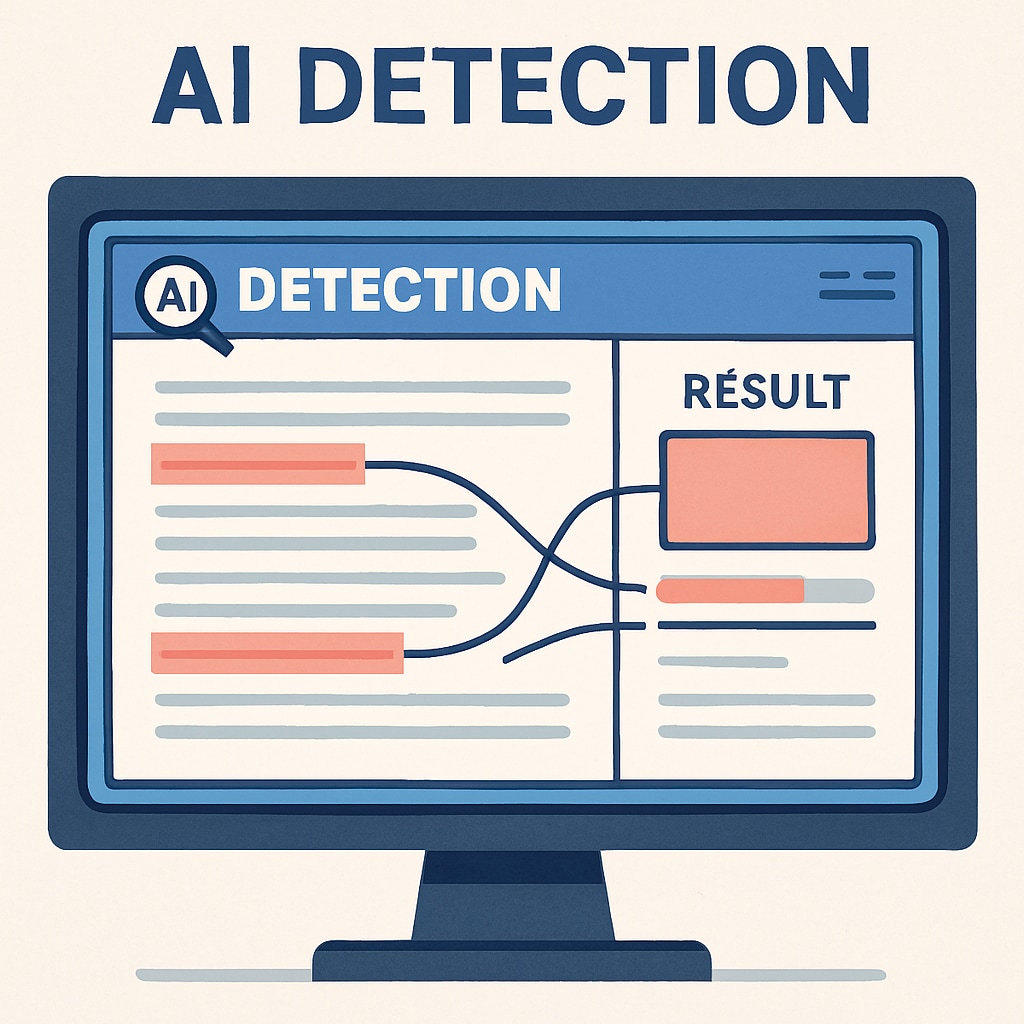 A visual representation of AI detection software analyzing a text document. AI detection software analyzing text for academic integrity.