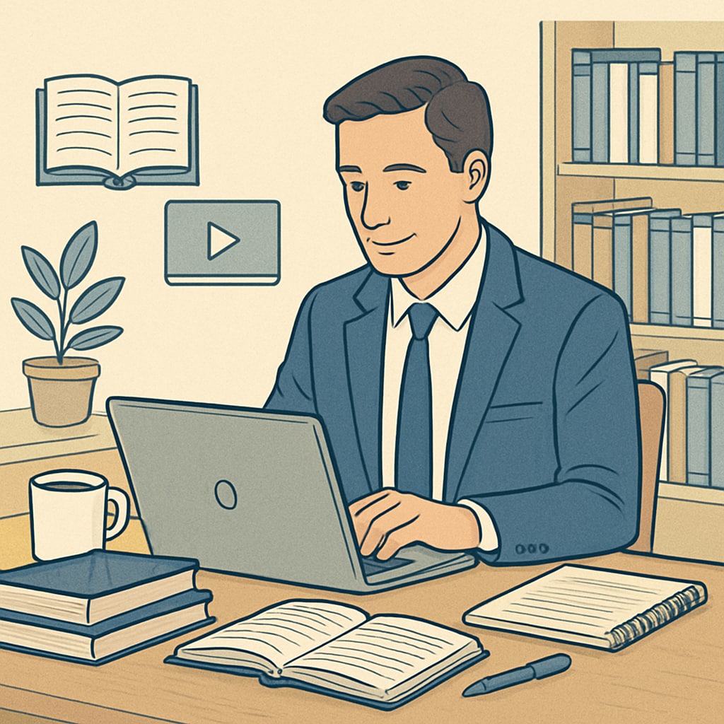 A professional working on a laptop for an affordable online business degree program.