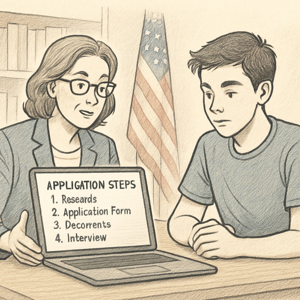 U.S. university admissions consultant guiding a student.