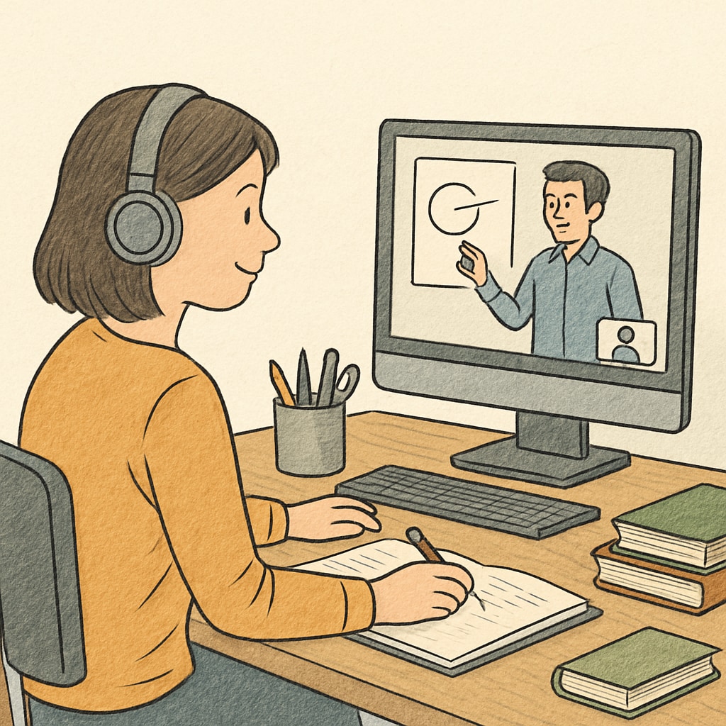 A student using an online public school platform from home.