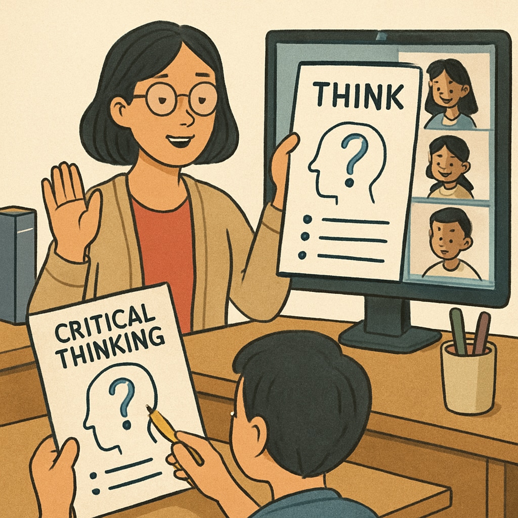 Teacher guiding students through Zoom and ReZoom visual storytelling activities.