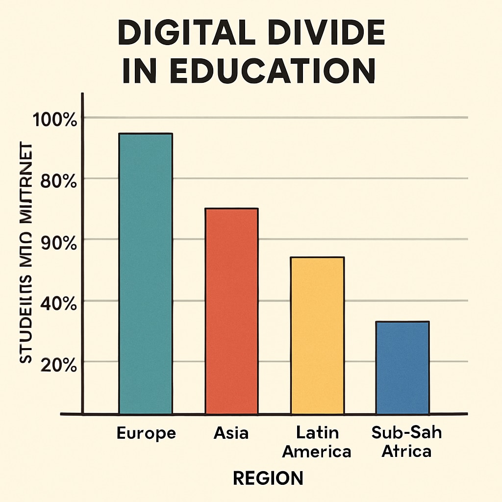 Graph showing educational technology disparities across different regions, highlighting the digital divide.