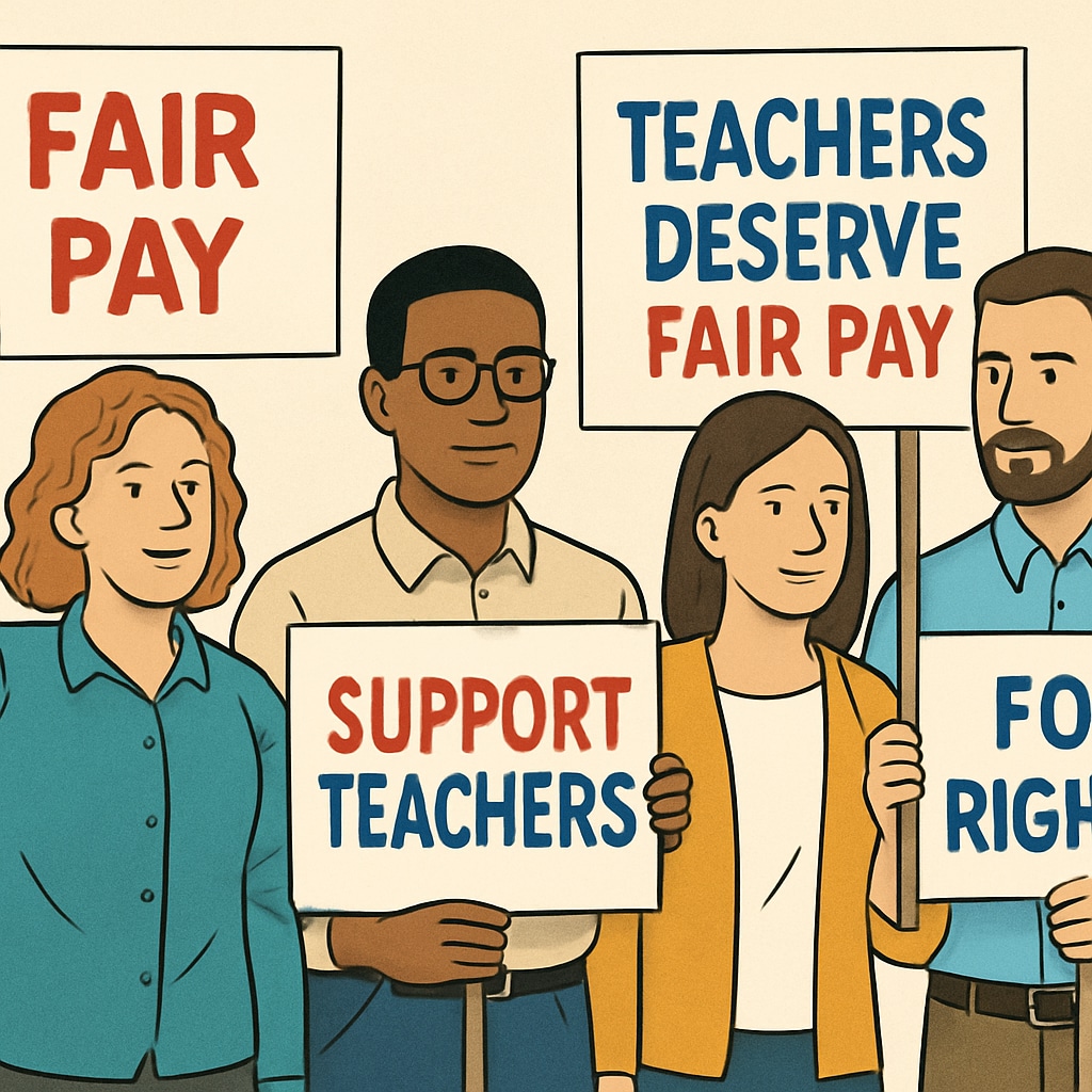 Teachers advocating for fair pay and rights