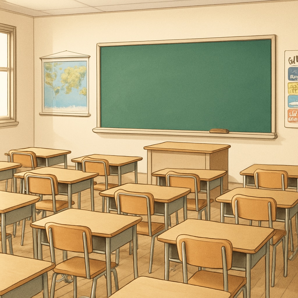 A classroom highlighting administrative challenges for home-educated students in obtaining diplomas.