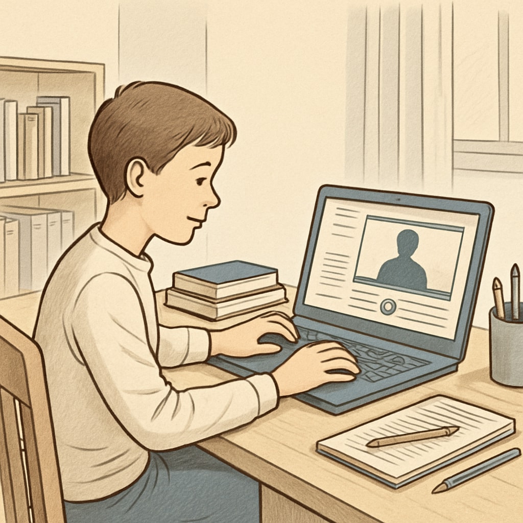 A student studying on a laptop at home, representing the accessibility of online learning. Student studying on a laptop for an online university program.