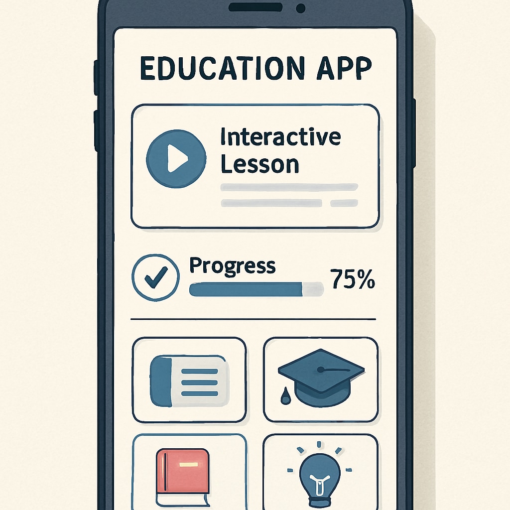 Mobile app for adult self-learning and educational growth.