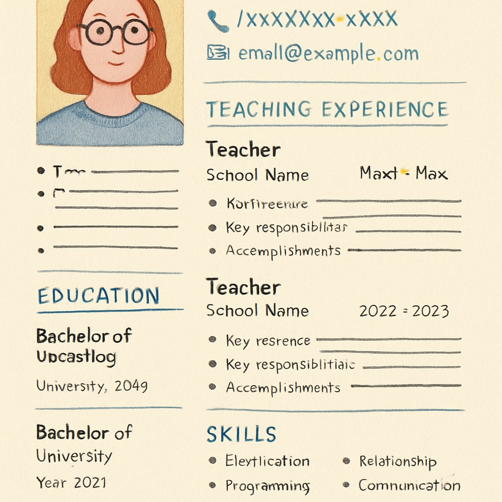 Professional resume template for Canadian educators