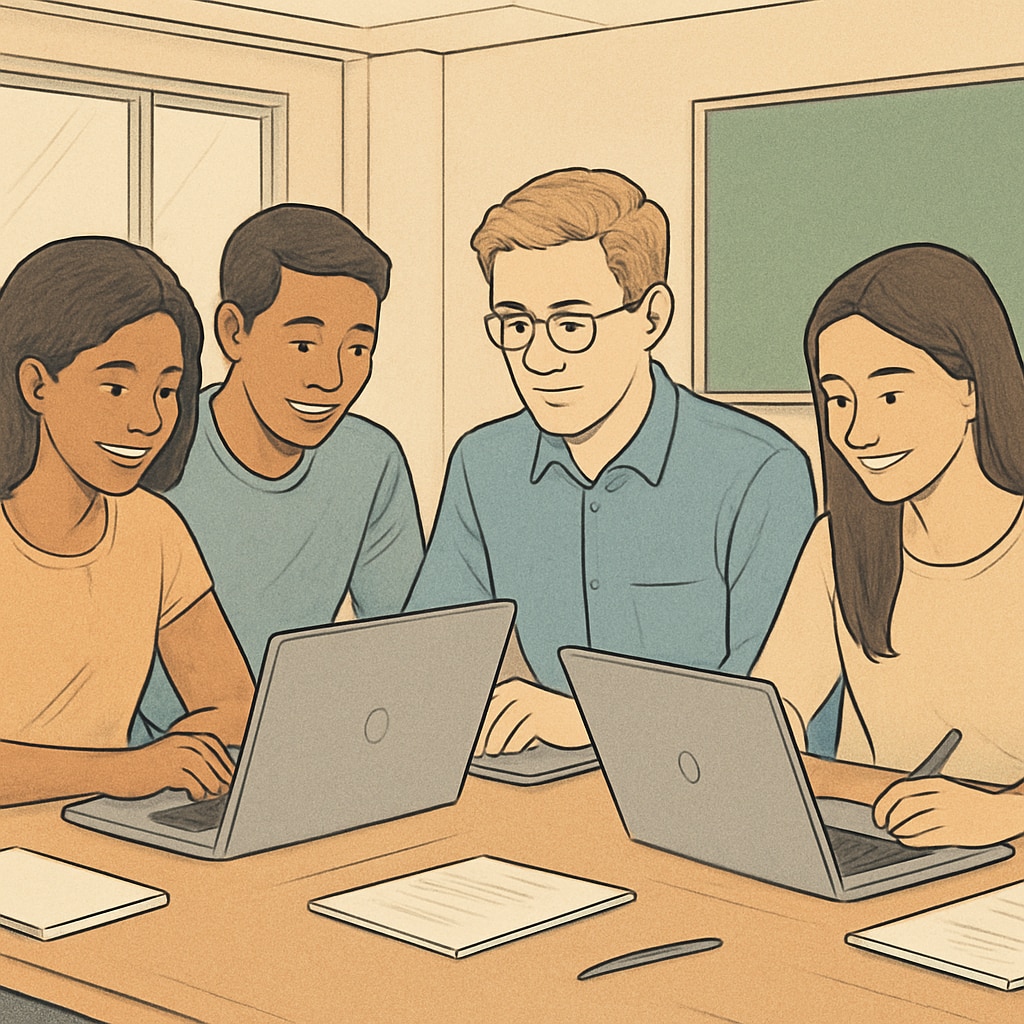 Diverse students collaborating in study groups at the University of Houston classroom.