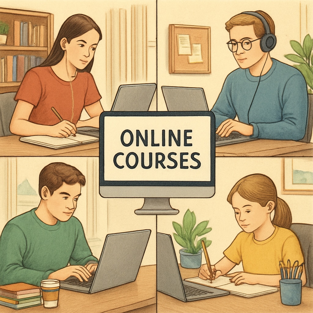 Students participating in online classes to recover high school credits.