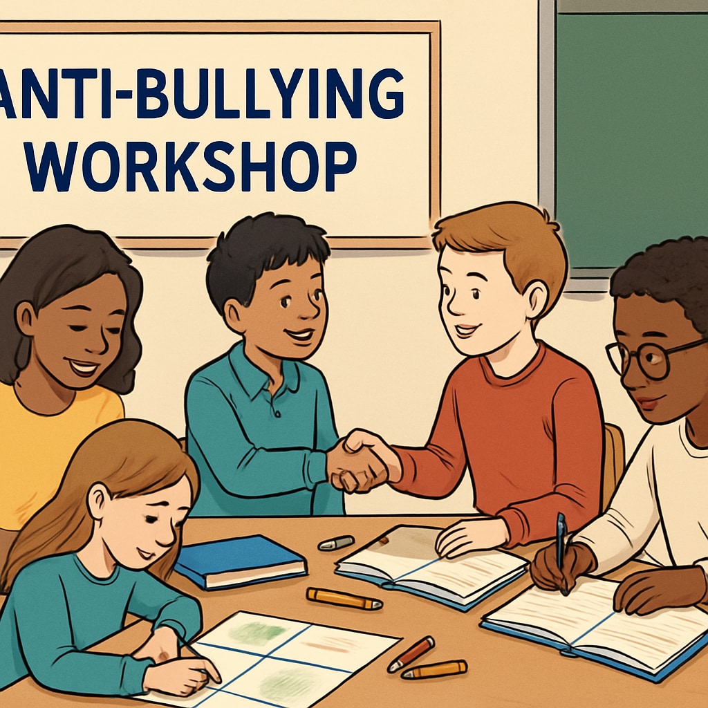 Students collaborating in an anti-bullying workshop to foster inclusivity.