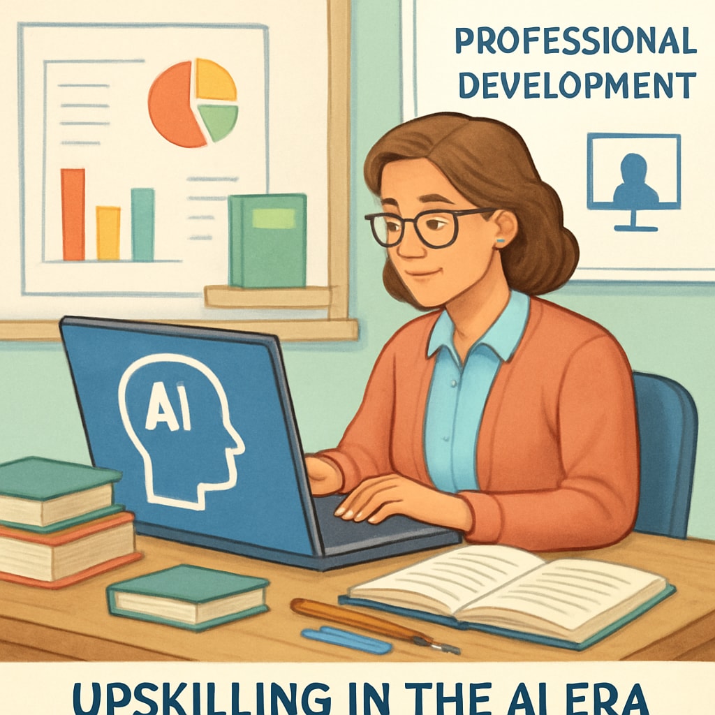 Teacher training on AI tools for education, highlighting professional development.