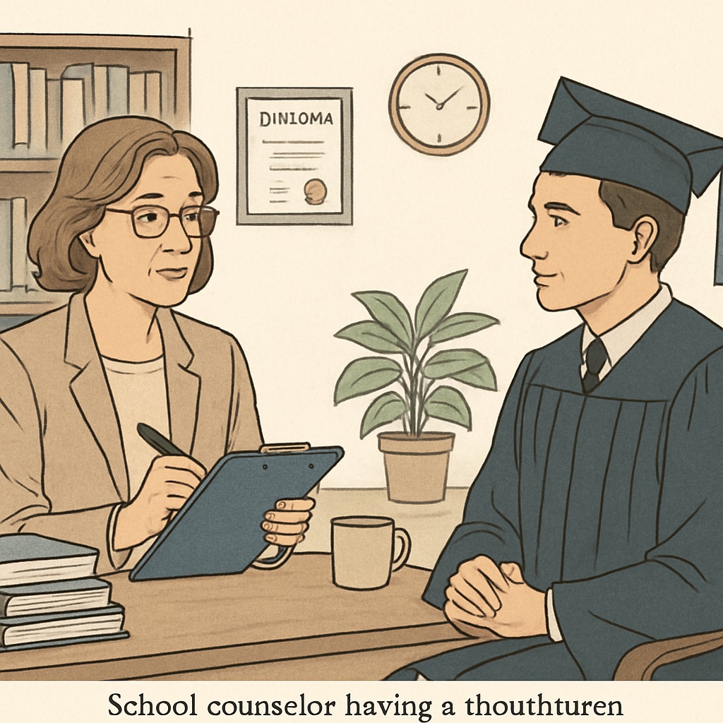 School counselor discussing research topics with a graduate student
