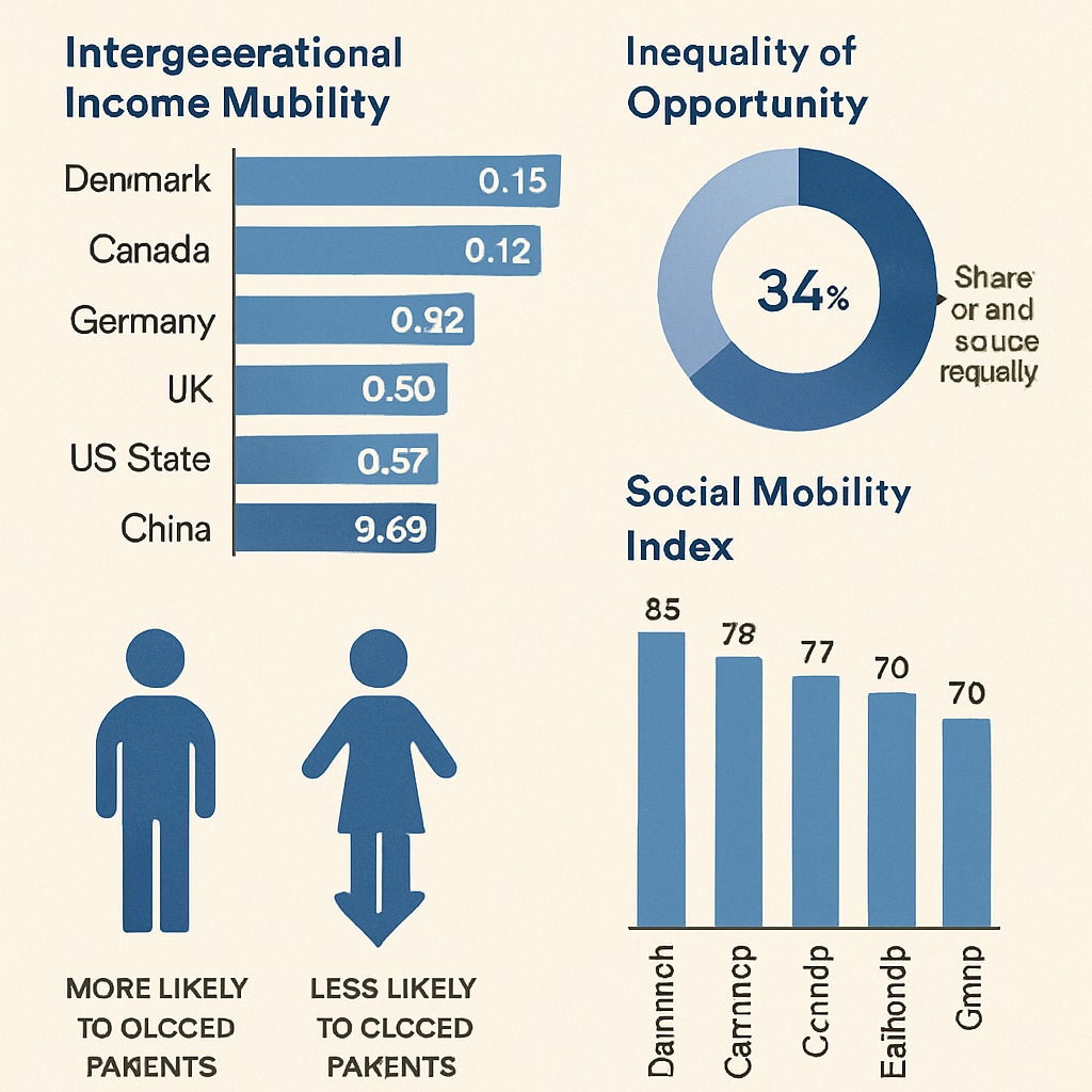 Social mobility trends infographic used in social studies education.