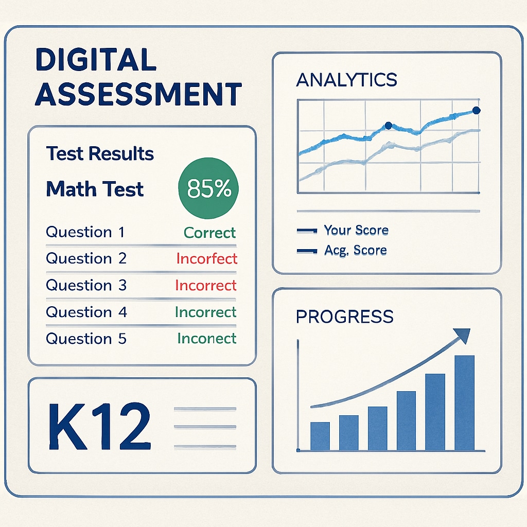 Digital platform presenting detailed student test analytics for K12 education purposes.