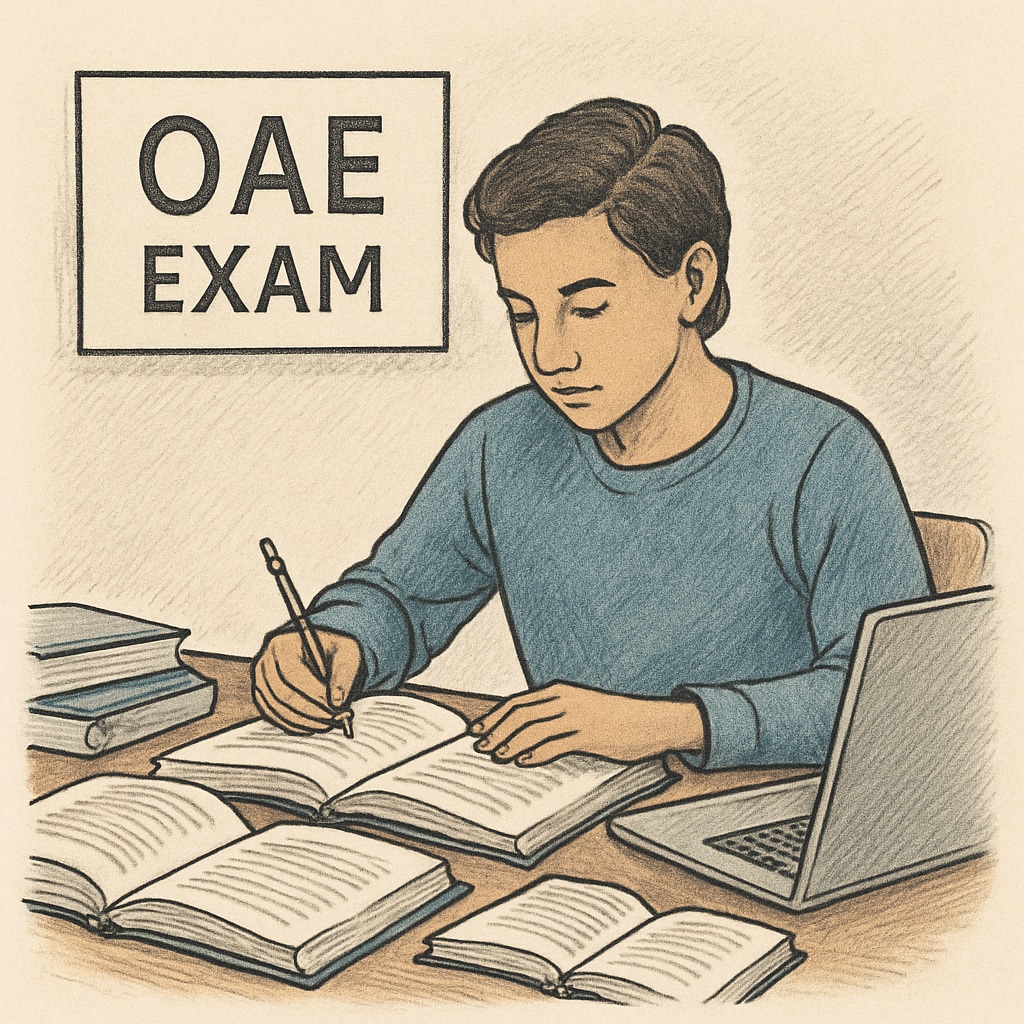 Student studying for OAE exam preparation