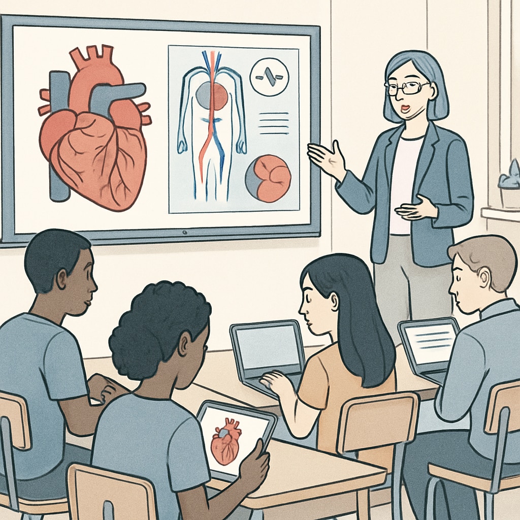 Students participating in an online cardiology course for non-medical education.