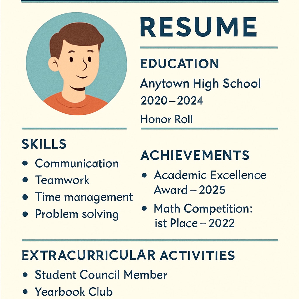 Example of a Canadian resume tailored for K12 students, highlighting skills and achievements.