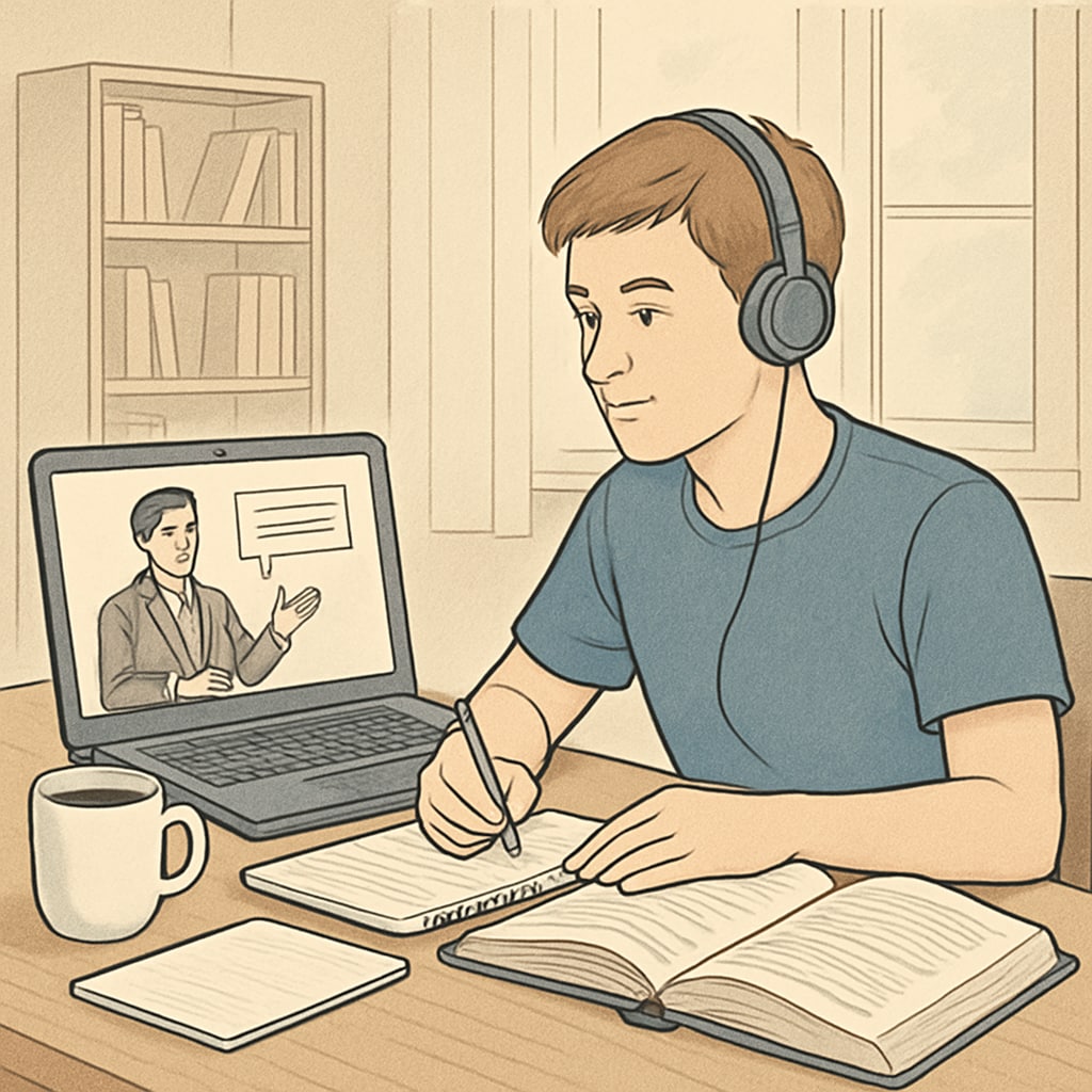 Student using online resources for credit recovery.