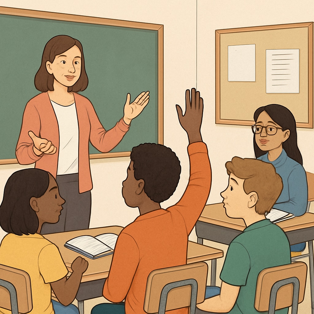 A student participating in a classroom debate, highlighting the role of diverse opinions in education.