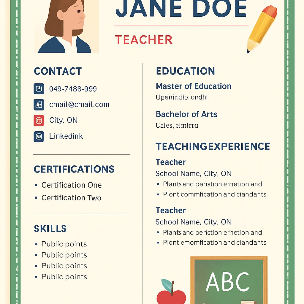 Canadian teaching resume template