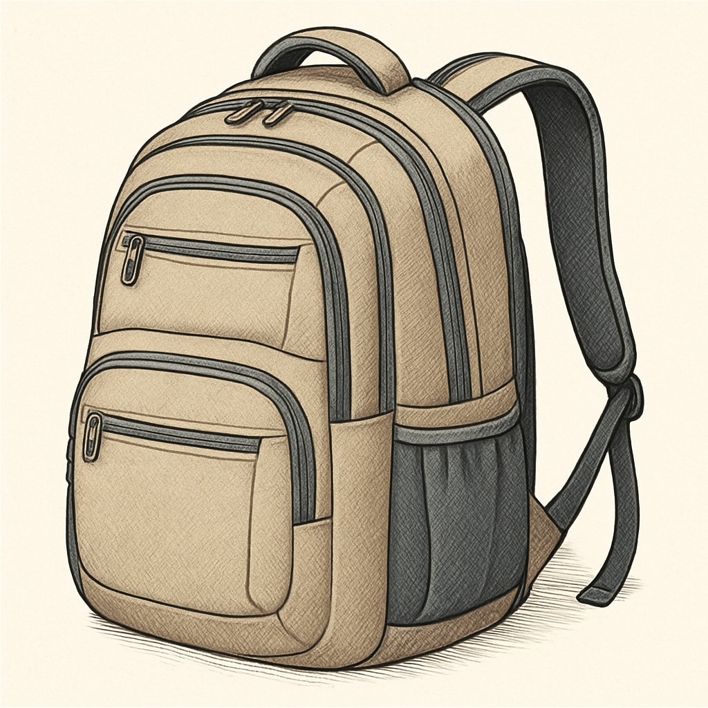A modern college backpack showcasing multiple compartments and padded straps, suitable for books and electronics. A practical college backpack with multiple compartments and padded straps for comfort.