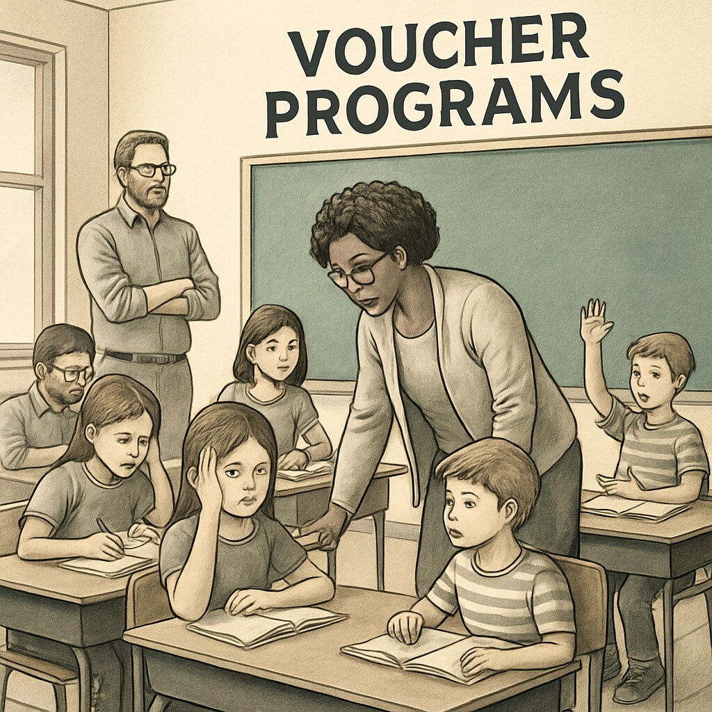 Public school classroom impacted by school voucher programs